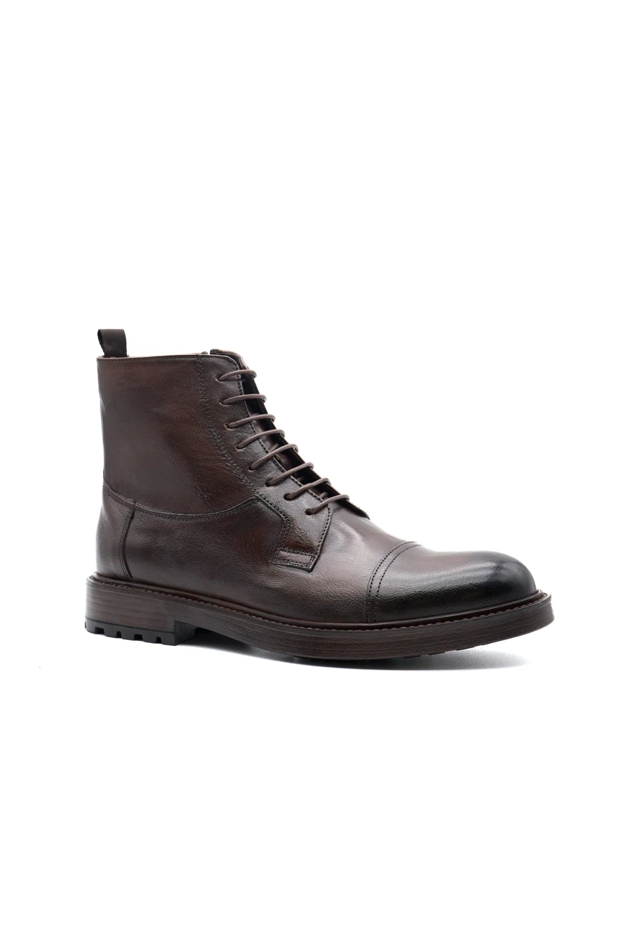 Stivaletto Zip Uomo Vitello Toscano Castagno